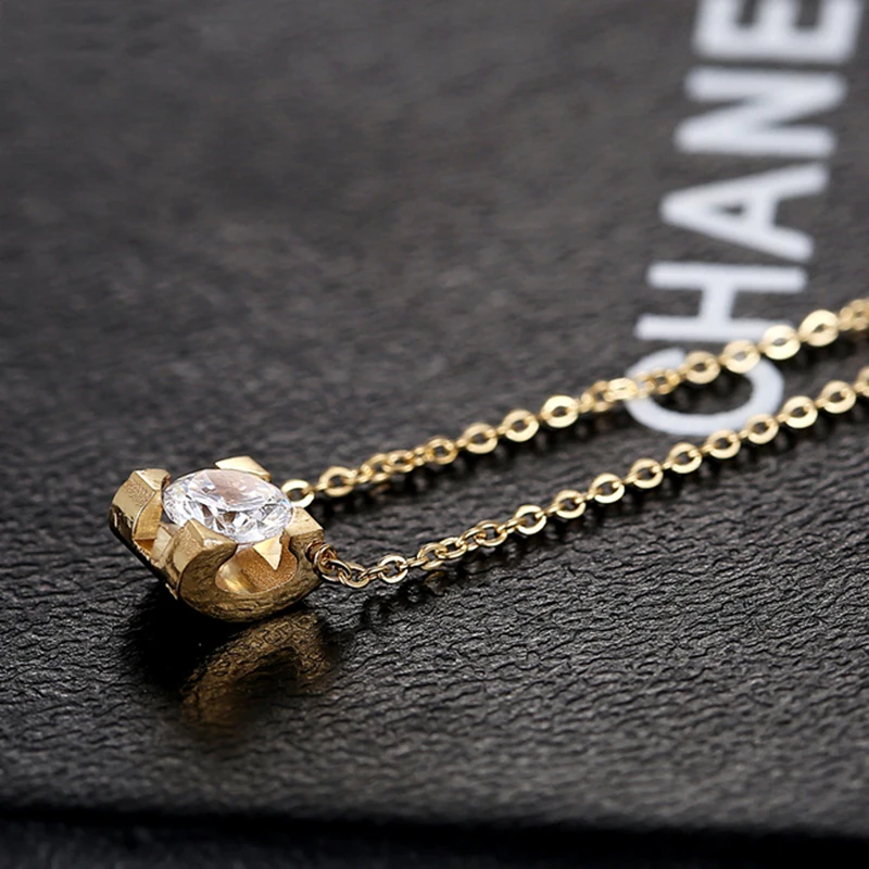 Классические ожерелья-чокер из титановой стали ожерелья для женщин золотой цвет