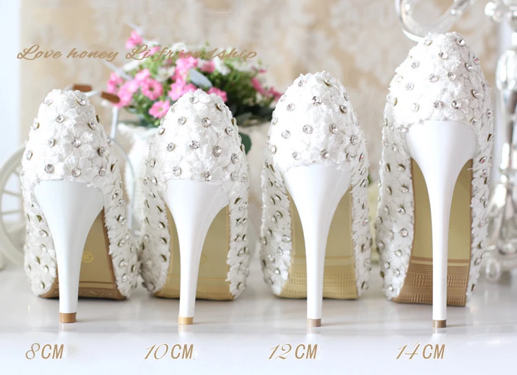 Женская Обувь Дамы Жемчужный Кристалл Алмаза Свадебная Водонепроницаемый