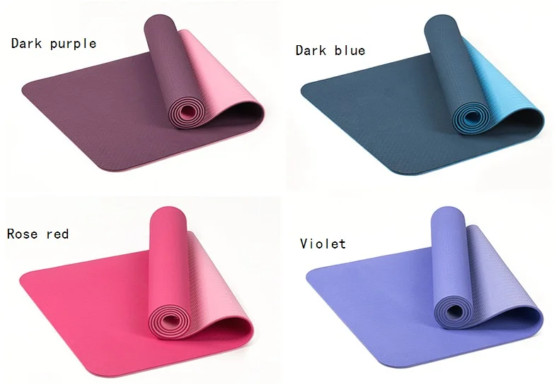 6 мм TPE Нескользящие коврики для йоги фитнеса тонкие занятий йогой и тренажерным