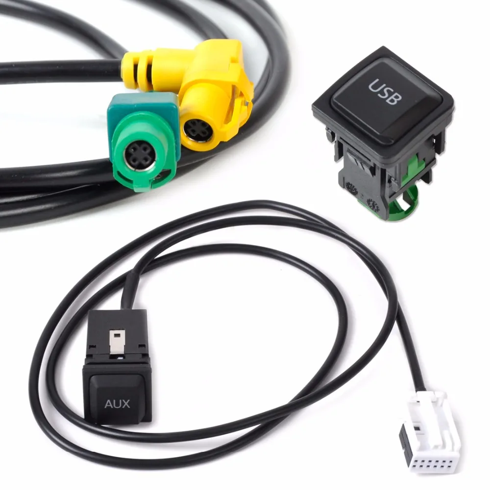 DWCX Новый USB AUX переключатель комплект кабеля 5KD035726 A 5KD035724 для Volkswagen VW Golf Jetta MK5 RCD510
