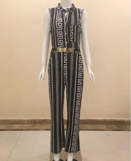 2019 летние женские комбинезон длинные брюки для девочек без рукавов с О образным