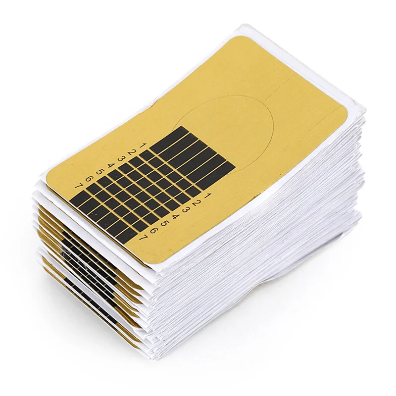 100pcs Saviland 100 шт. Золотая подкова Форма формы ногтей полу постоянный ногтей Книги по искусству скульптуры акриловые УФ гель Советы Расширение ногтей инструменты - Цвет: 100pcs