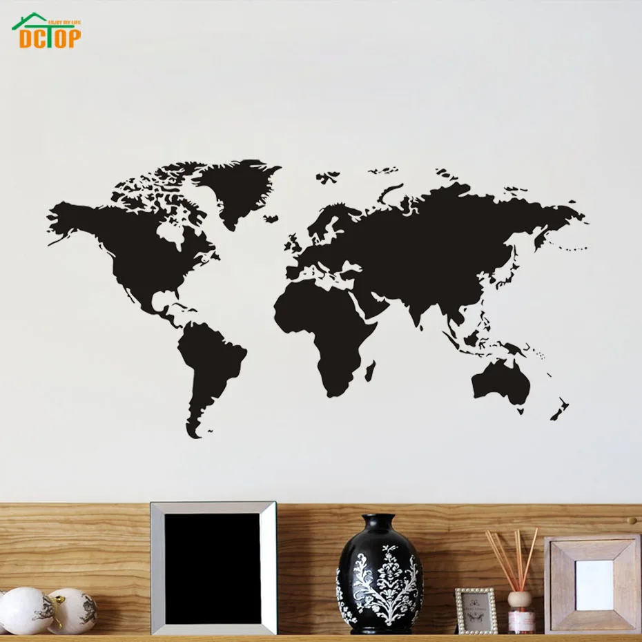 DCTOP Scratch World Map черные наклейки на стены для детских комнат кабинет съемные