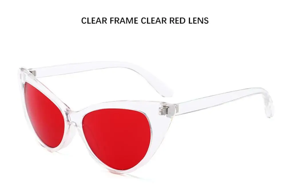 clear red lens Кошачий глаз леопардовые солнцезащитные очки модные брендовые Оттенки для женщин Близорукость Nerd оптическая оправа Ретро Солнцезащитные очки женские сексуальные черные очки - Цвет линз: clear red lens