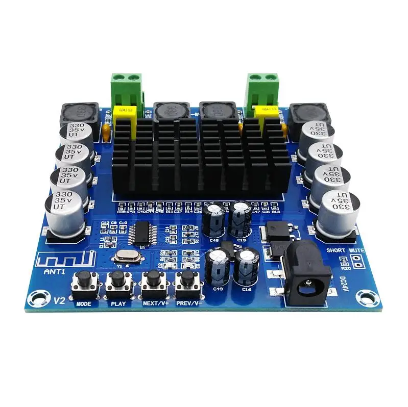 TDA7498 100 Вт X2 Bluetooth ресивер аудио цифровой усилитель плата DC12-24V Плата усилителя |