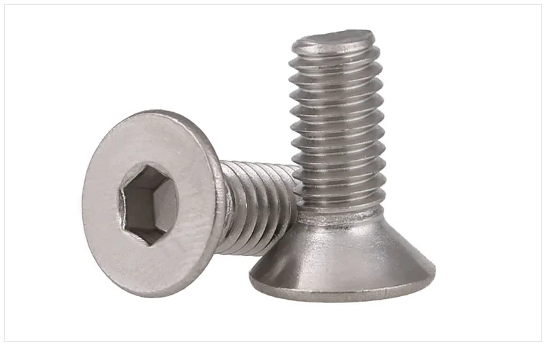 Axk 10 шт./лот M5 m6 m8 * l = 8 ~ 50 мм Din7991 Sus304 Inox Шестигранная плоская потайная головная