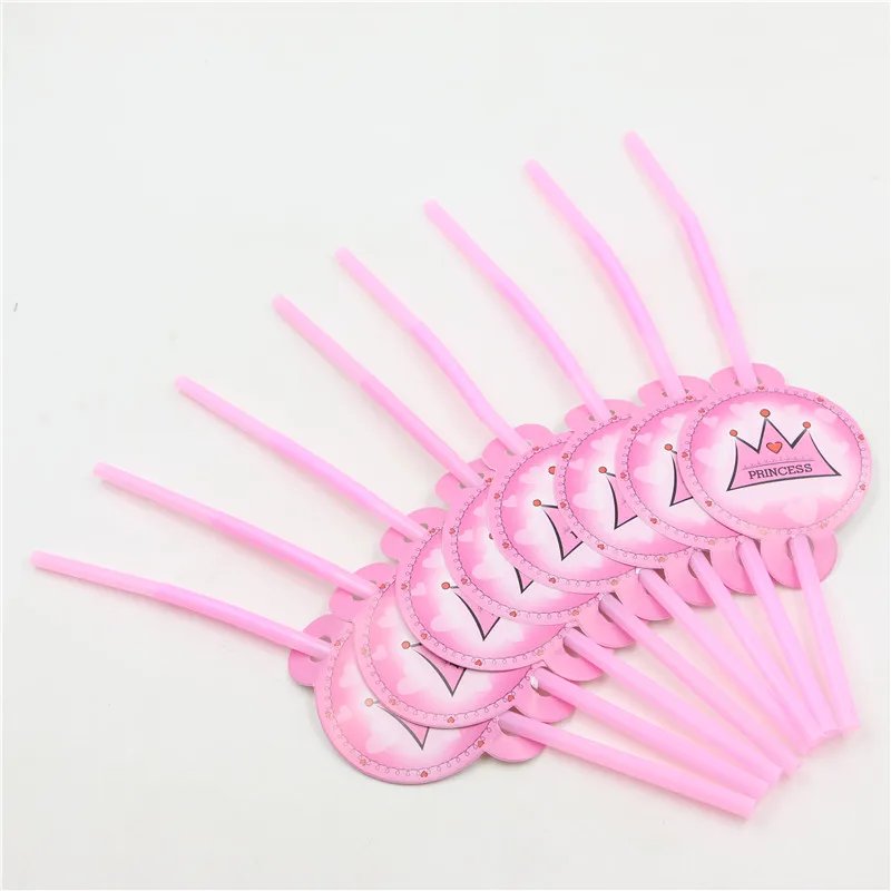 В розовая Корона тема принадлежности для соломинок в стиле принцессы маленьких