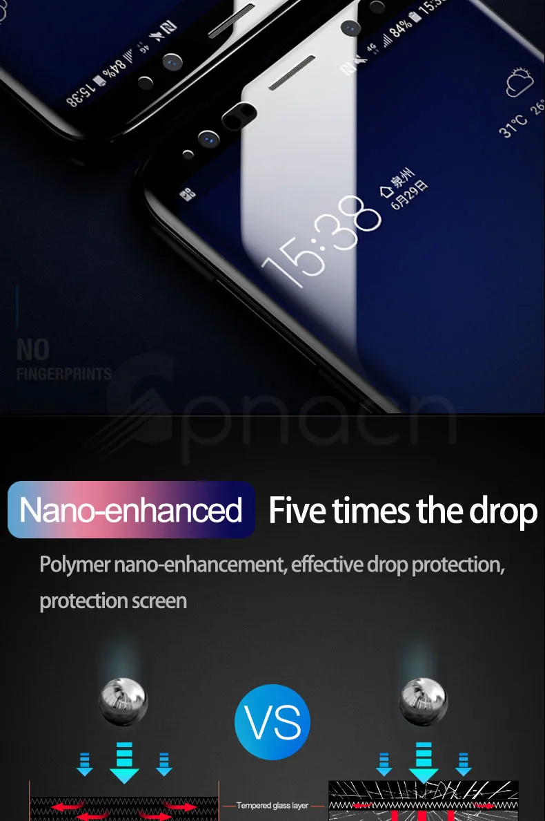 10D полное покрытие экрана протектор Закаленное стекло на samsung Galaxy S8 S9 Plus S7 Edge стекло Note 8 9 A6 A8 Plus стеклянная пленка