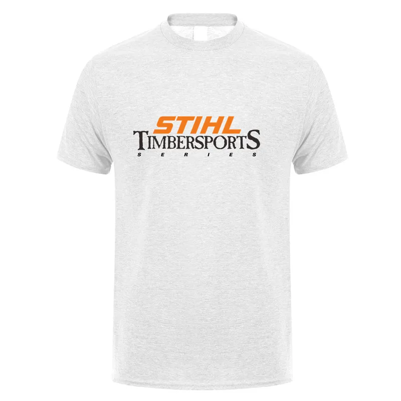 ash grey Stihl Timbersports серия футболка мужская с коротким рукавом хлопок лето Человек Stihl Футболка мужская футболка DS-004 - Цвет: ash grey