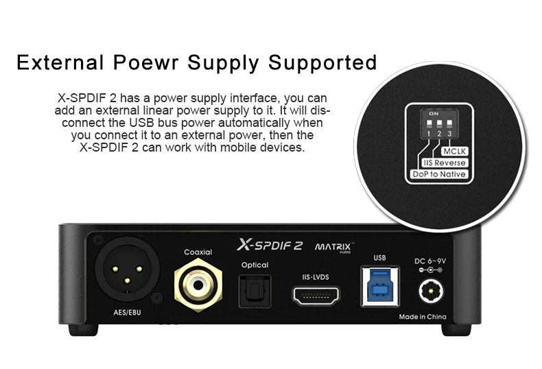 Матрица X-SPDIF 2 32 бит/768 кГц DSD512 Hifi аудио USB интерфейс
