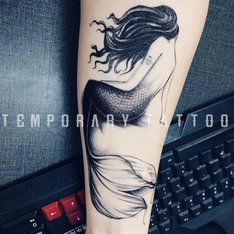 Новинка 2019 цветные водонепроницаемые временные тату-Стикеры серые красивые