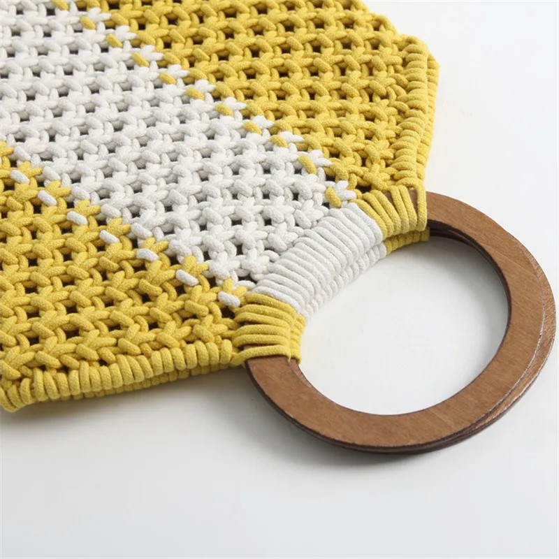 Panelled Summer Beach Rattan Bag Women Fashion Designer Handbags Tote Bags Weaving Wicker Hollowed Out Shopping Straw | Багаж и сумки