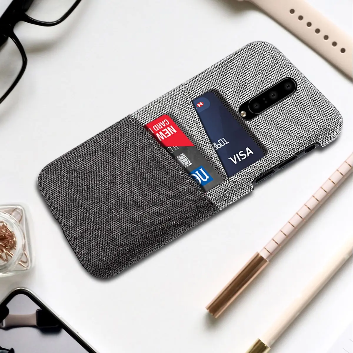 Для OnePlus 7 Pro Чехол в стиле ретро тканевый держатель для карт Ультратонкий чехол с