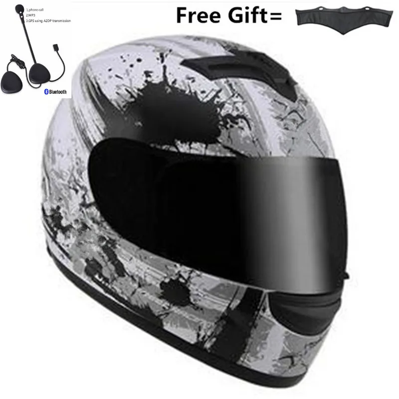 BT dark visor Мотоциклетный Bluetooth умный шлем мотоциклетный интегральный/анфас встроенный переговорное устройство Поддержка apple и Android - Цвет: BT dark visor