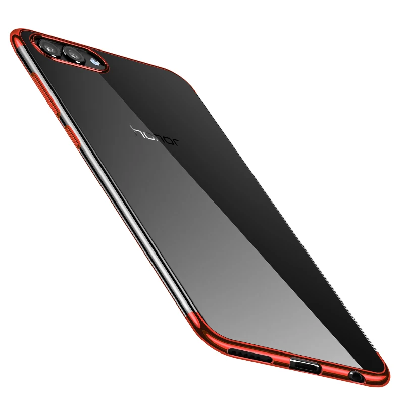 Прозрачный мягкий силиконовый чехол для huawei Nova 3 3i P Smart P9 P10 P20 Lite Plus Honor 8X 8C 10 9 Lite покрытие для телефона - Цвет: Красный
