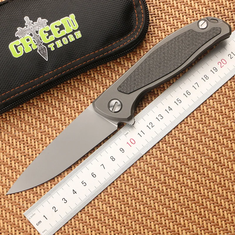 Складной нож Green thorn Flipper клинок 95 K110 с титановым лезвием и подшипниками из