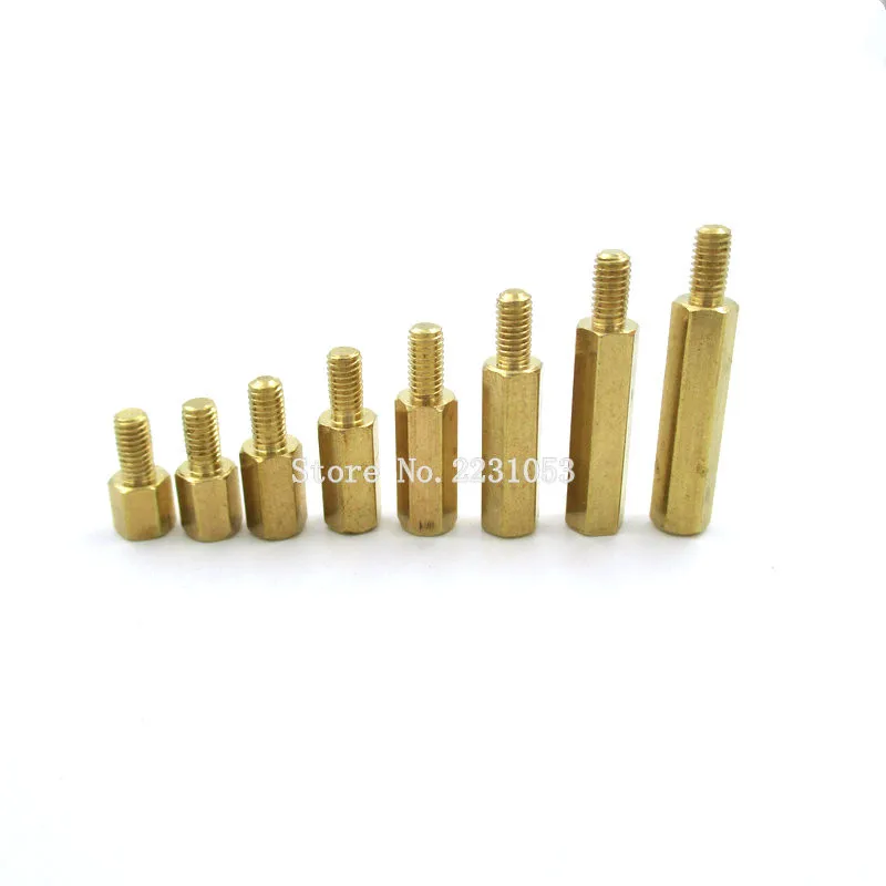 

20PCS/LOT M3 Male Hexagonal Brass PCB Standoffs Spacers Screw M3*5/6/8/10/12/15//18/20+6mm M3 Hex Screws