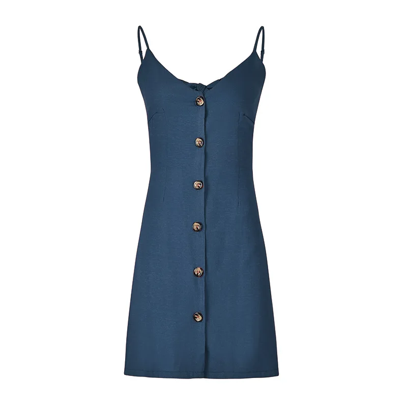 Женское Новое однотонное сексуальное платье на бретельках с v образным вырезом завязанное сзади одна