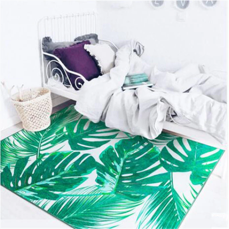 2018 новые модные ковры в скандинавском стиле с зеленым листом для гостиной