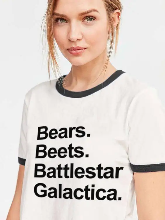 Хлопковая футболка с изображением медведей Beets Battlestar галактика повседневные