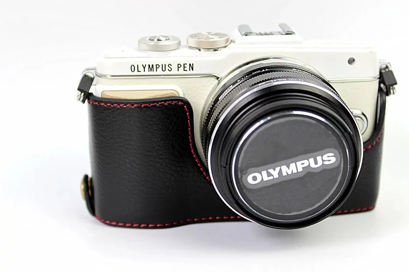 Роскошная натуральная кожа Камера сумка для цифровой камеры Olympus Pen Lite E-PL7 E-PL8 E-PL9 черный/коричневый/Кофе EPL7 EPL8 EPL9 Камера чехол