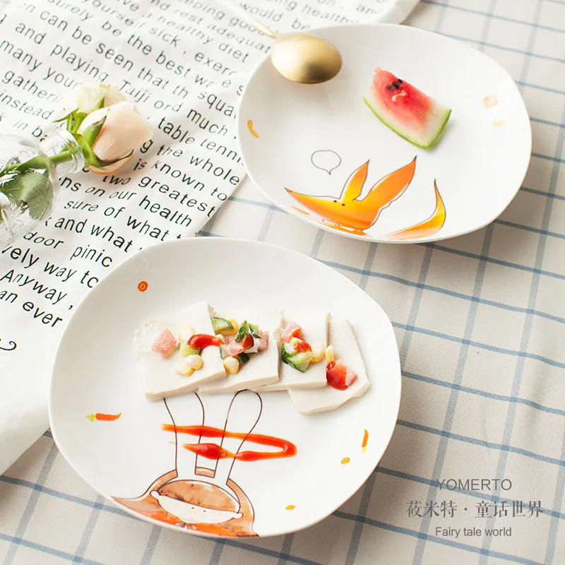 Товары для кухни Детские Мультяшные блюда Цзиндэчжэнь фарфоровая тарелка торта