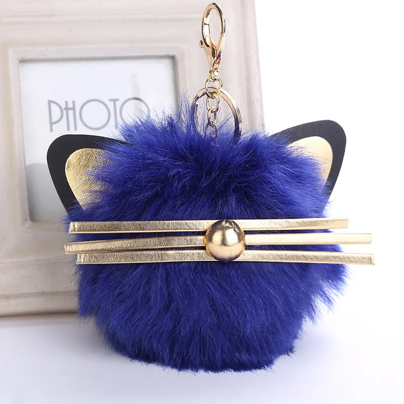 Милый ховой шарик автомобильный брелок с кошкой для женщин и мужчин подвеска