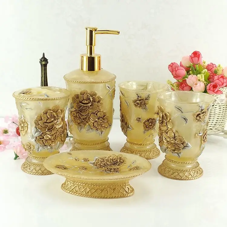 Набор кистей для ванной комнаты роскошный модный набор из полимера 5 предметов