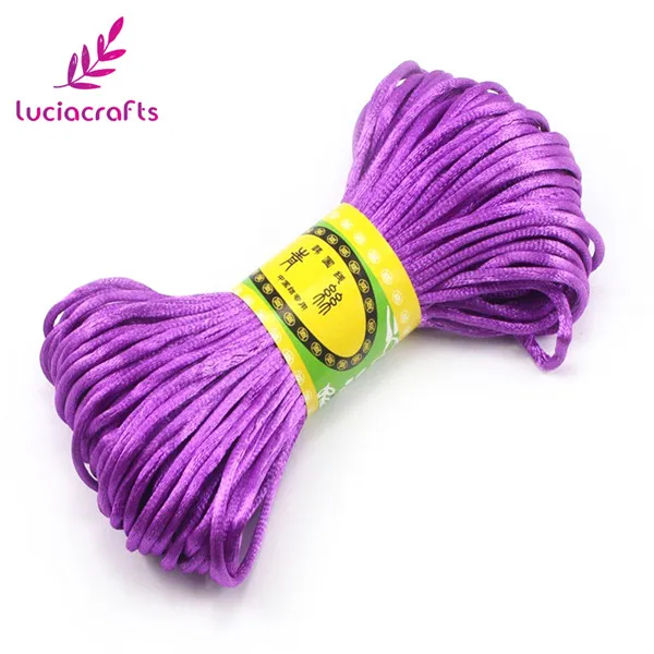 Dark purple 1 пачка/лот(20 ярдов) 2 мм мягкий атласный шелковый шнур для макраме, нейлоновый шнур Kumihimo Shamballa для браслета, ювелирных изделий W0404 - Цвет: Dark purple