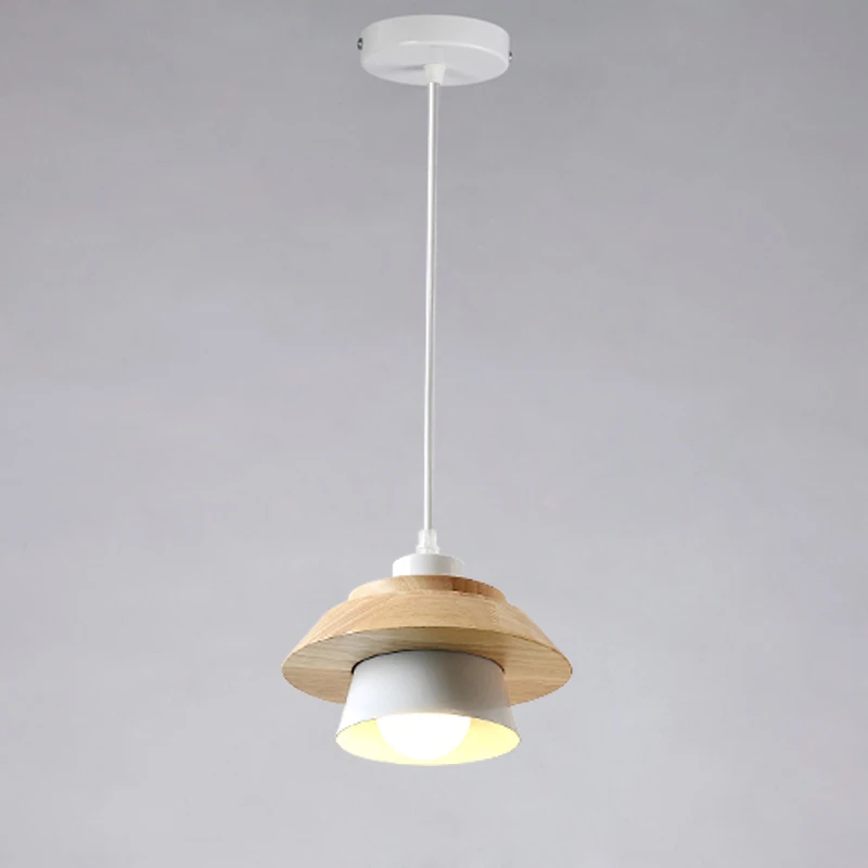 Современные светодиодные подвесные светильники деревянные + алюминиевые
