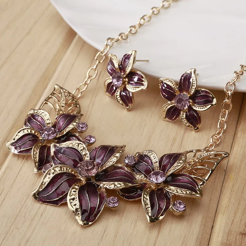 Женский Свадебный комплект из колье и серёг MINHIN набор свадебных