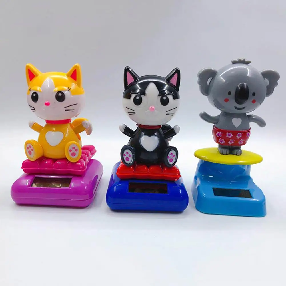 Solar Shaking Head Lucky Cat Innovative Powered Car Decoration Cartoon Doll Dashboard Interior Accessories | Автомобили и