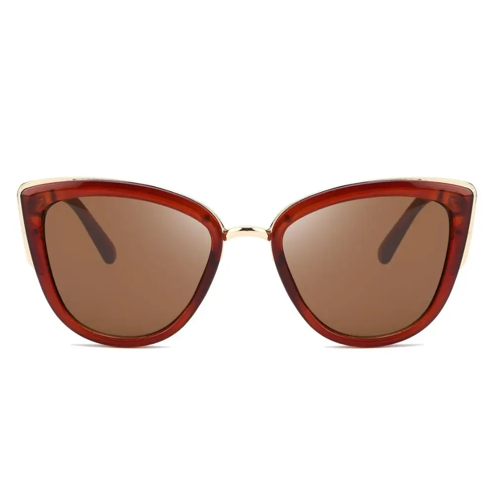 Brown Cateye Солнцезащитные очки женские роскошные брендовые дизайнерские винтажные градиентные очки ретро солнцезащитные очки «кошачий глаз» женские модные очки UV400 - Цвет линз: Brown