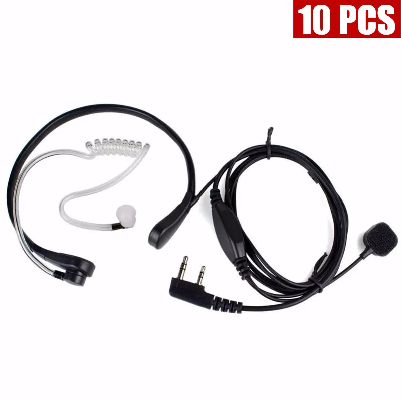 XQF 10 шт. горловой микрофон PTT наушник для Kenwood BAOFENG UV 5R Baofeng BF 888S xun TYT QUANSHENG