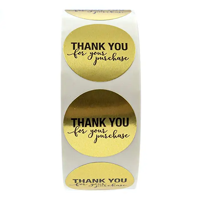 

Round Gold "THANK YOU for your purchase" Stickers seal labels for baby shower wedding decoration sticker birthday party decor