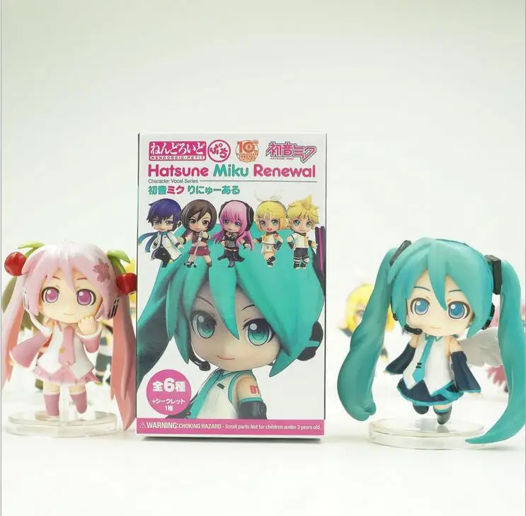 Аниме 7 см 6 шт./компл. Hatsune Miku Sakura Meiko Luka Kagamine Len Rin Kaito ПВХ Фигурки игрушки модель