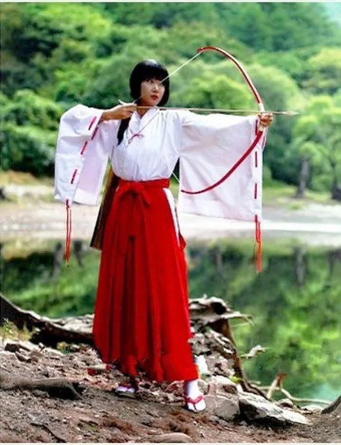 Аниме Inuyasha kiyo кимоно Косплей Костюм Полный комплект Рождественский подарок представление костюм Размер s m l xl