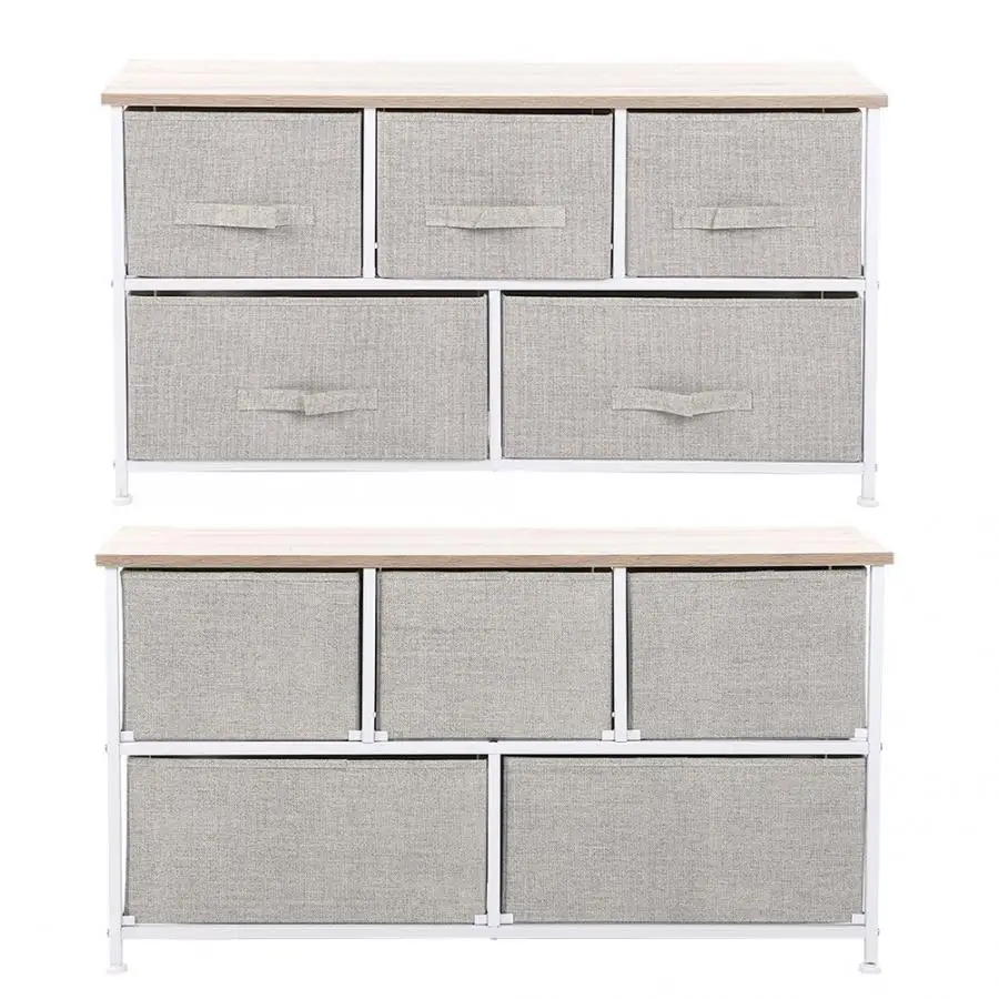 5 Drawers Detachable Fabric Drawer Iron Frame Bedroom Living Room Organizer Storage Shelf
