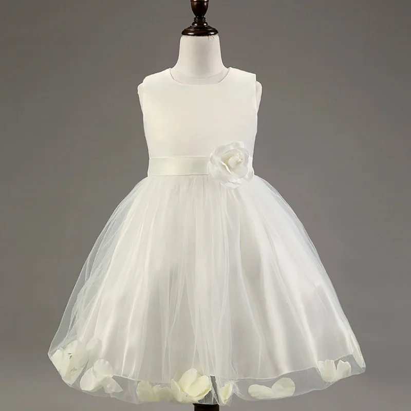 7 Colors LSKD004 High Quality Big Bow knot Girls Flower Dress Princess Party 2016 Brand New Spring Summer Baby girls dress | Детская