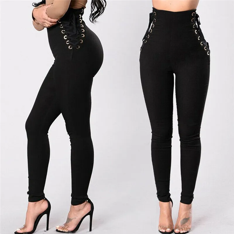 Модные женские обтягивающие леггинсы Бандаж с высокой талией стрейч брюки|Брюки|