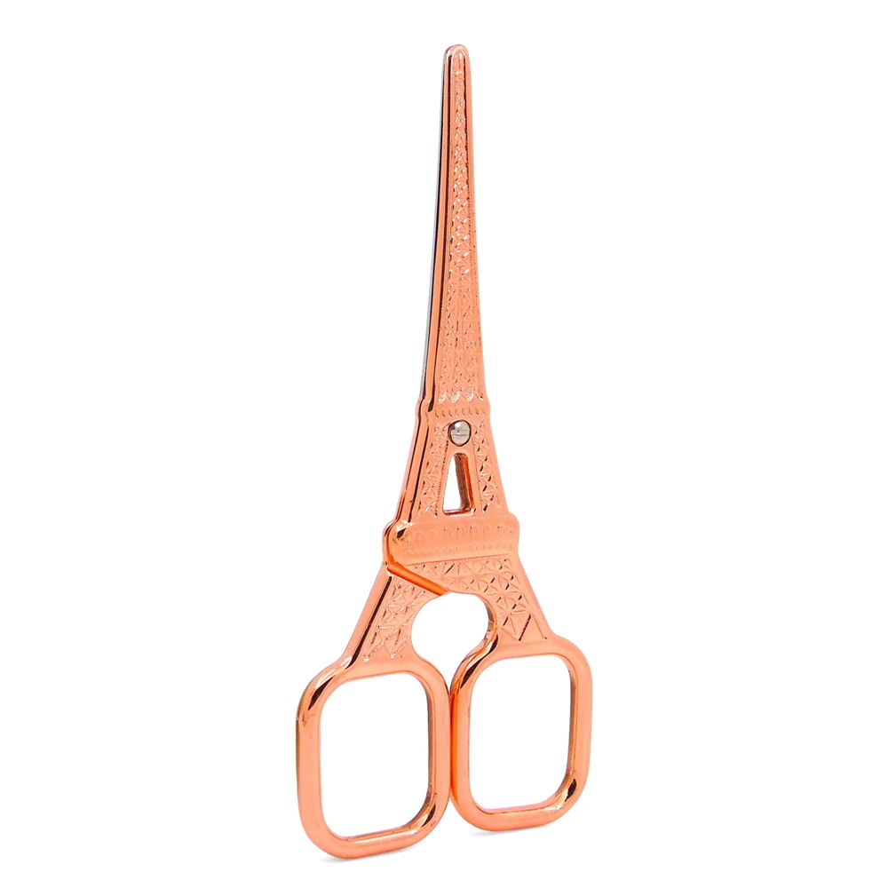 Rose Gold VOILEY, новинка, 1 шт., нержавеющая сталь, европейские винтажные ножницы с Эйфелевой башней, швейные ножницы, инструменты для шитья и рукоделия, Q - Цвет: Rose Gold