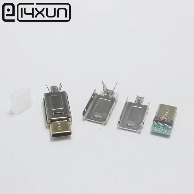 EClyxun 50 комплект USB 3,1 type-C к разъему C медная сварочная двухсторонняя вилка для DIY Зарядка для OD 3.0mm2 кабеля
