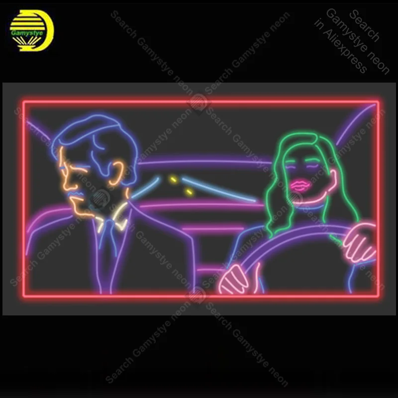 Неоновая вывеска для мужчин и женщин, неоновая вывеска для вождения, витрина для магазина, ручная работа, стеклянный ламповый светильник, Декор, настенные лампы, рекламный дисплей