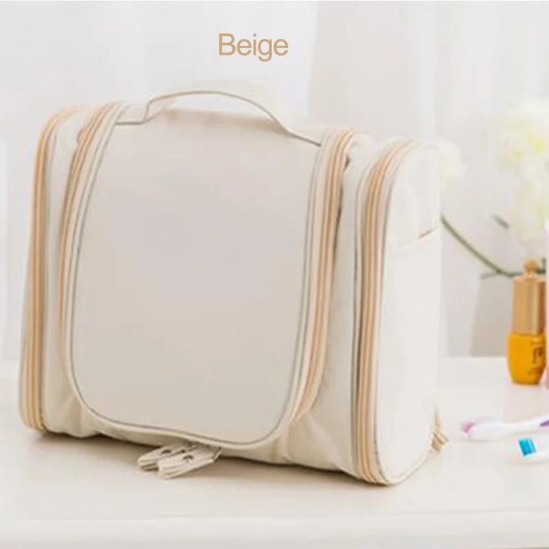 Beige Сумка для стирки, брендовая, горячая распродажа, сумка для мытья крючков, высококачественная, дорожная, Портативная сумка для хранения, большая, висящая, двойная - Цвет: Beige