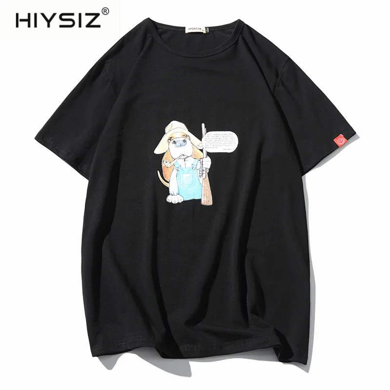 HIYSIZ 2019 Повседневная хлопковая Футболка уличная Harajuku футболка мужская летняя хип