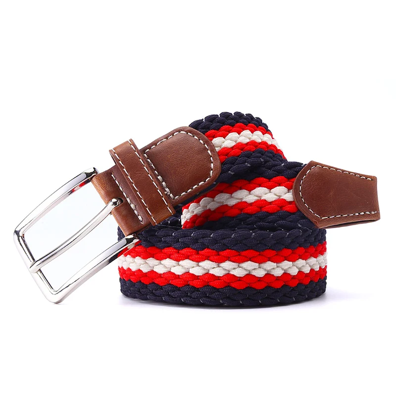 

Strong Elastic Casual Belt Waistband Braided Men's Fabric Leather Elastic Woven Stretch Belt 1-3/8" Wide 95 to 150 cm