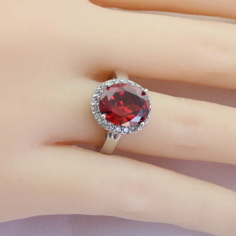 Изысканный красный кристаллический lNecklace кулон серьги кольцо браслет серебряный цвет комплекты украшений для женщин Свадьба подарочная коробка WPAITKYS