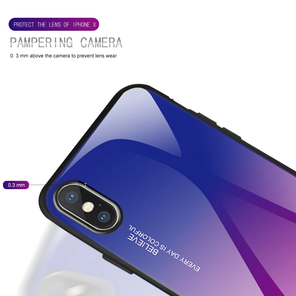 Роскошный чехол из закаленного стекла для iPhone 7 8 6S 6 Plus XS MAX XR X Capinha Aurora