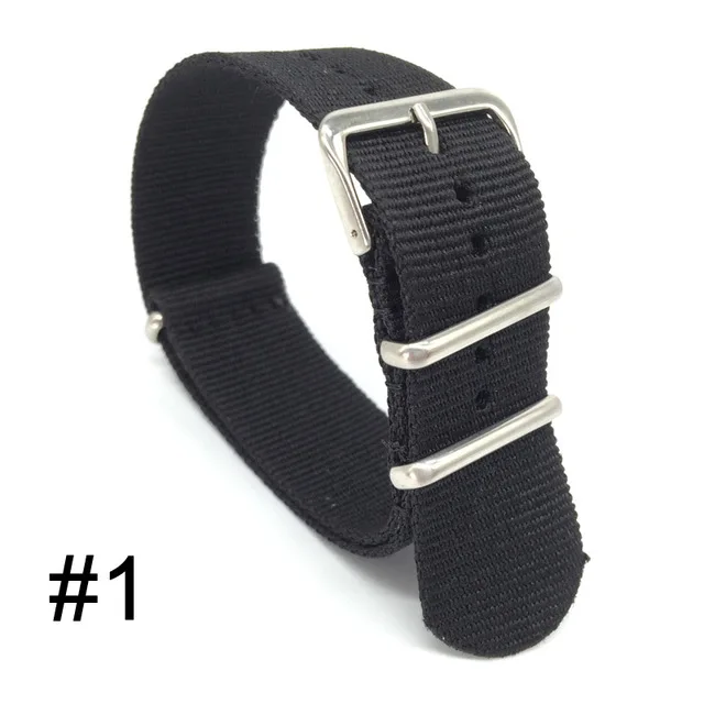 Ремешок для часов из нейлона Армейского Спорта 18 20 22 24 мм черный|nylon watchband|24 mmband buckle