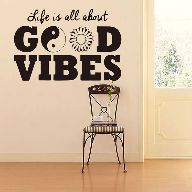 Life is all about good vibes виниловые наклейки на стену домашний декор diy искусство роспись